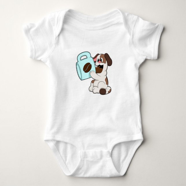 Hunde mit Kaffee-Cup Baby Strampler (Vorderseite)