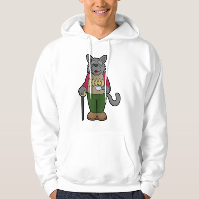Hunde mit Kaffee-Cup Hoodie (Vorderseite)