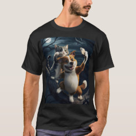 Hunde mit Katze, sie nehmen Fotos. T-Shirt