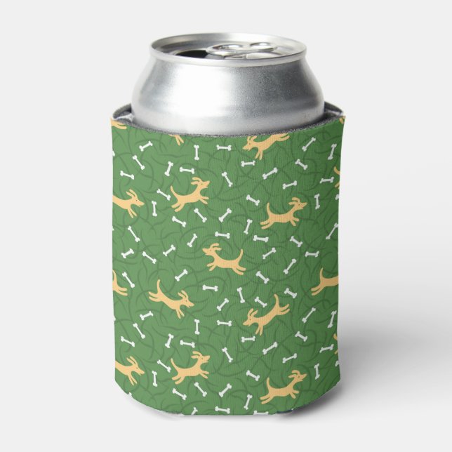 Hunde mit Knochen Dosenkühler (Kanne Vorderseite)