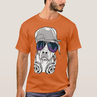 Hunde mit Kopfhörern und coolen Musikbrillen T-Shirt