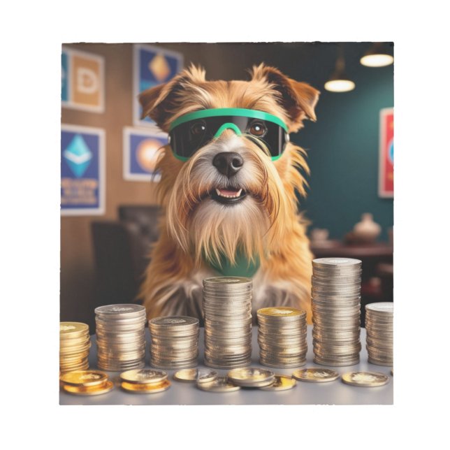 Hunde mit Kryptomünzen Notizblock (Vorderseite)