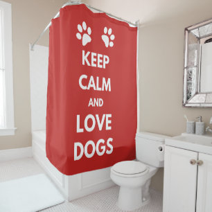 Hunde mit Liebe und Ruhe behalten Duschvorhang