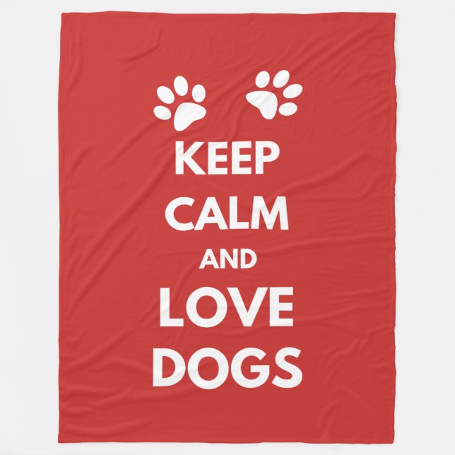 Hunde mit Liebe und Ruhe behalten Fleecedecke (Vorderseite)