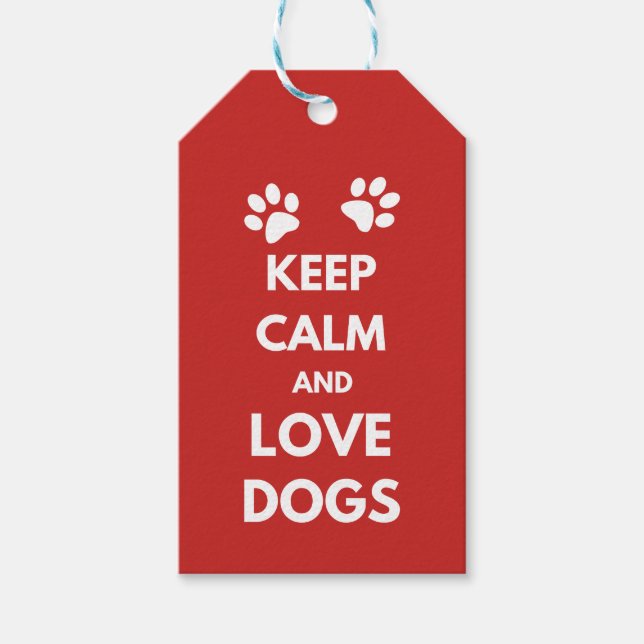 Hunde mit Liebe und Ruhe behalten Geschenkanhänger (Vorderseite)