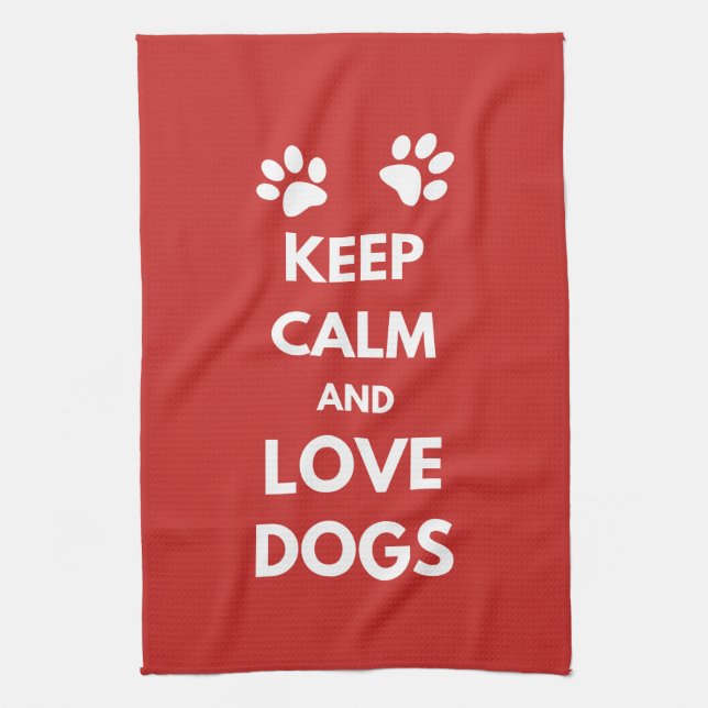 Hunde mit Liebe und Ruhe behalten Handtuch (Vertikal)