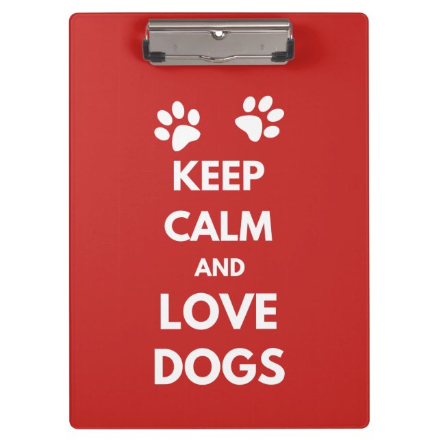 Hunde mit Liebe und Ruhe behalten Klemmbrett (Vorderseite)
