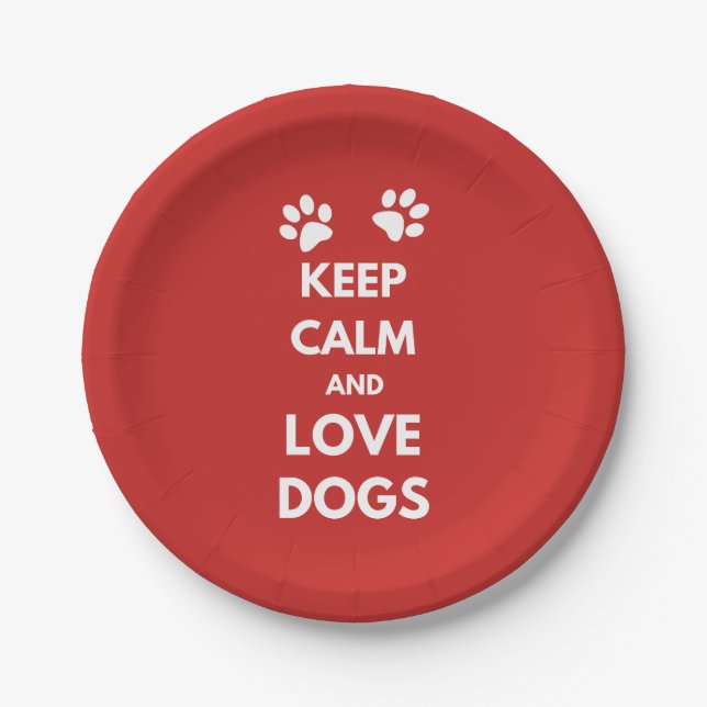 Hunde mit Liebe und Ruhe behalten Pappteller (Vorderseite)