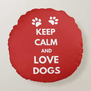 Hunde mit Liebe und Ruhe behalten Rundes Kissen