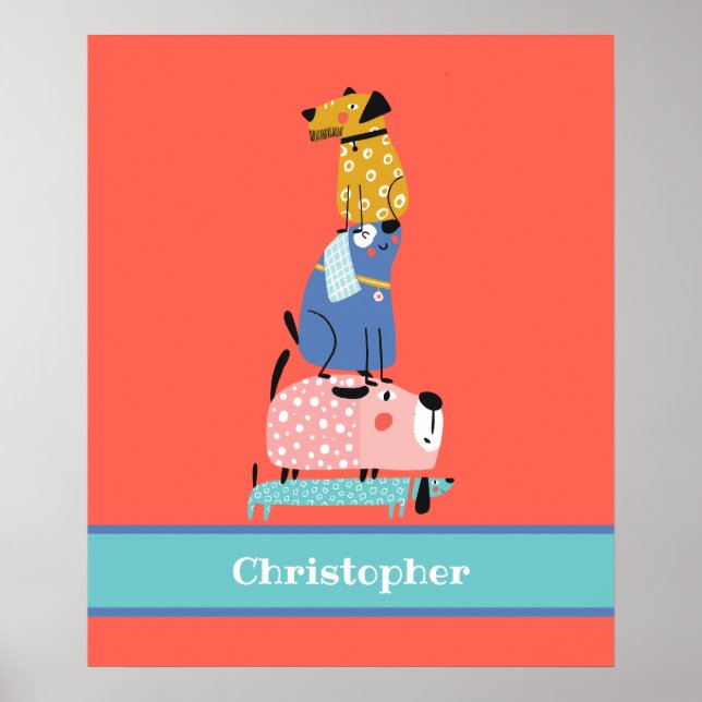 Hunde mit Namen Kinder Poster (Vorne)