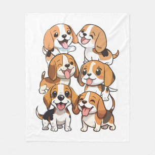 Hunde mit niedlichem Beagle Fleecedecke