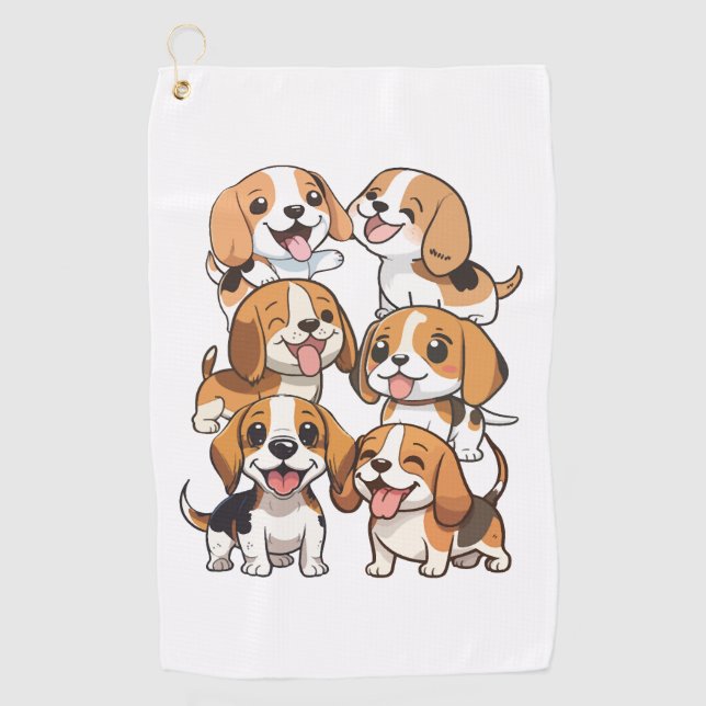 Hunde mit niedlichem Beagle Golfhandtuch (Vorderseite)