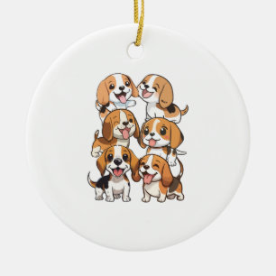 Hunde mit niedlichem Beagle Keramik Ornament