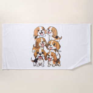 Hunde mit niedlichem Beagle Strandtuch