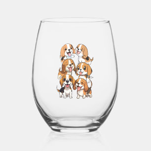 Hunde mit niedlichem Beagle Weinglas Ohne Stiel
