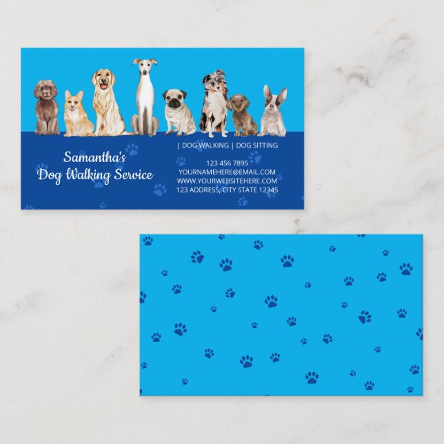 Hunde mit Niedlichen Paws Visitenkarte (Vorne/Hinten)