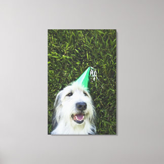 Hunde mit Party-Hut Leinwanddruck