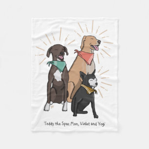 Hunde mit Teddy the Spaz Man und Familie Fleecedecke