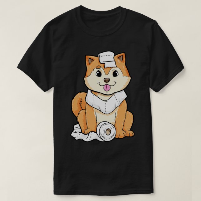 Hunde mit Toilettenpapier T-Shirt (Design vorne)