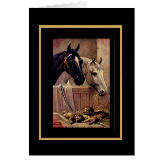Hunde mit Vintager Karte