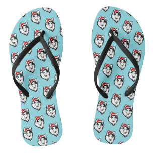 Hunde mit Weihnachts-Weihnachtsmannmütze Muster Flip Flops