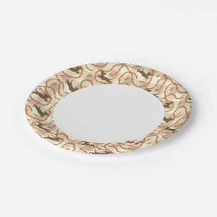 Hunde mit Würstchen im Hintergrund Pappteller