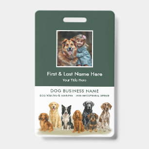 Hunde-Mitarbeiter-Foto QR-Code-Logo-Name Ausweis