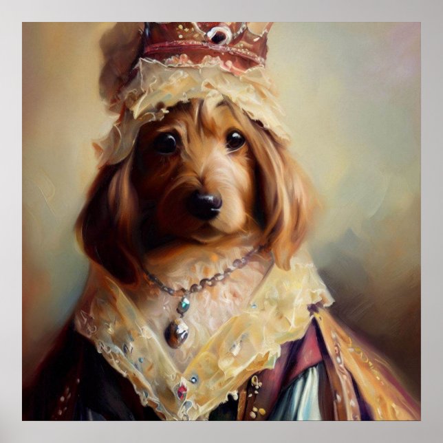 Hunde Mittelalterliche Prinzessin Poster (Vorne)