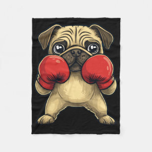 Hunde-Mops als Boxer-Funny-Boxing Fleecedecke