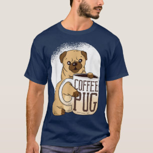 Hunde Mops bellende Hündin liebt Kaffee Koffein Ge T-Shirt