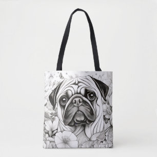 Hunde Mops Friedlich Natur Prärie Sketch Zeichnend