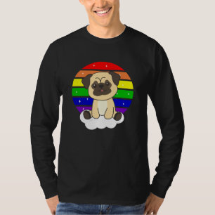 Hunde Mops Regenbogen Glitzer Kawaii Hunde farbenf T-Shirt