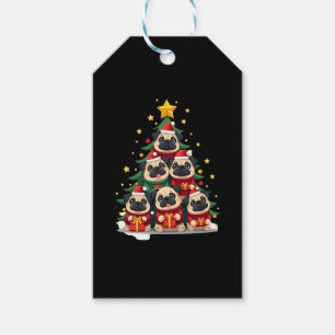 Hunde Mops Weihnachtsbaum Niedliche Weihnachten (1 Geschenkanhänger