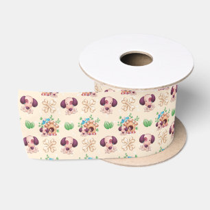 Hunde Muster Satinband