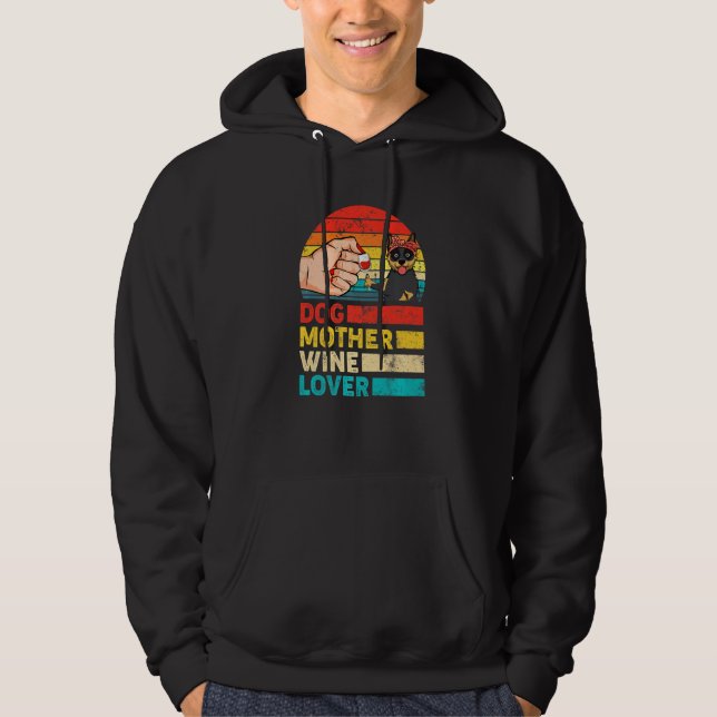 Hunde Mutter Wein Australische Rinder Muttertag Hoodie (Vorderseite)