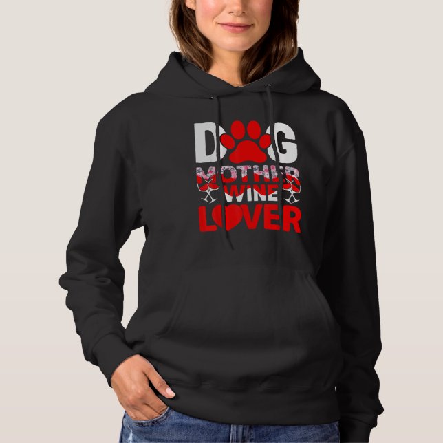 Hunde Mutter Wein Funny Mütter Tag 1 Hoodie (Vorderseite)