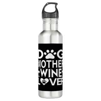 Hunde Mutter Wein Lover Edelstahlflasche