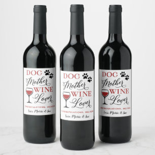 Hunde Mutter Wein Lover New Pet Mama Personalisier Weinetikett