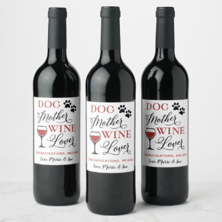 Hunde Mutter Wein Lover New Pet Mama Personalisier Weinetikett