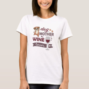 Hunde Mutter Wine Lover Niedlich Boxer Hunde Roter T-Shirt
