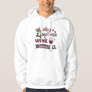 Hunde Mutter Wine Lover Niedlich Husky Hunde Roter Hoodie