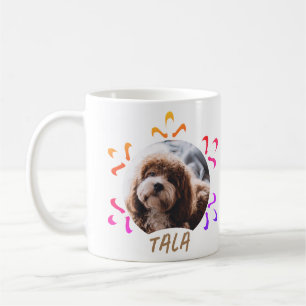 Hunde-Name Foto Farbige Schneeflocke Kaffeetasse