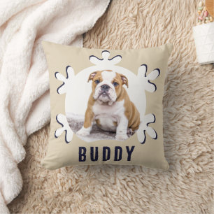 Hunde Name Foto Snowflake Kissen