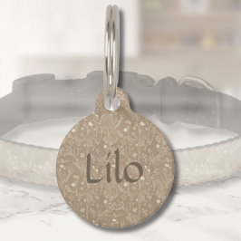 Hunde Namensschild - Braun Botanisch, Personalisie Haustiermarke