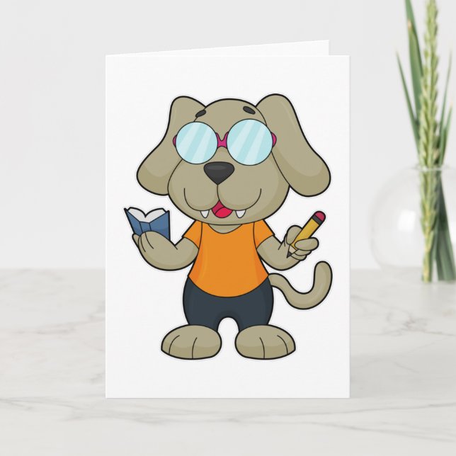 Hunde-Nerd-Brille Karte (Vorderseite)