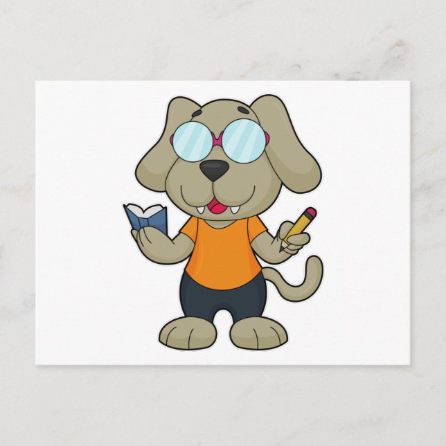 Hunde-Nerd-Brille Postkarte (Vorderseite)