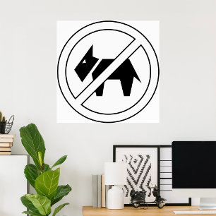 Hunde nicht erlaubt Fettes Schwarz-Weiß-Symbol Poster