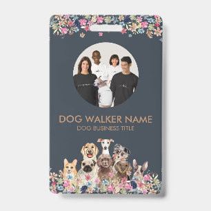 Hunde Niedliches florales Foto Ausweis