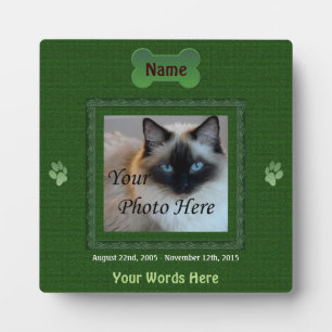 Hunde oder Cat Memorial Elegante Grün Fotoplatte