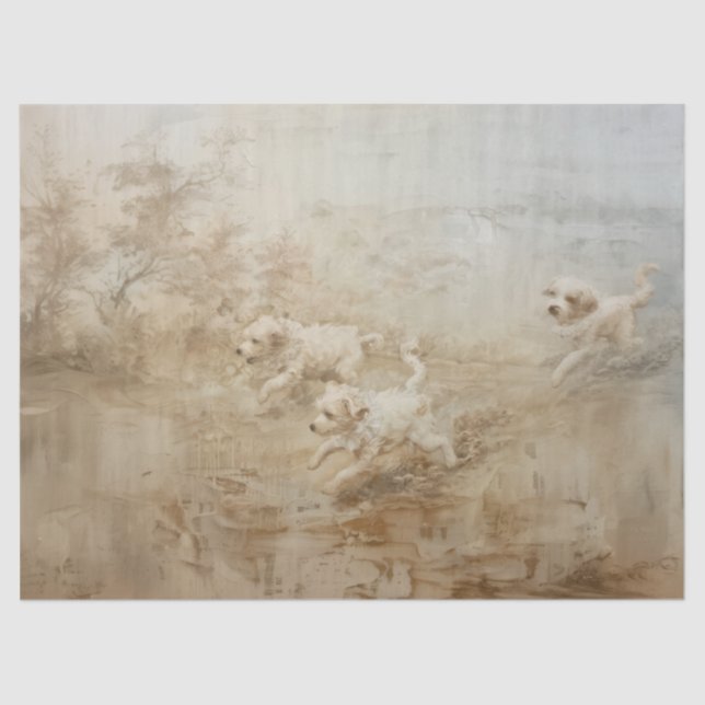 Hunde - Ölabstrichpapier Seidenpapier (Vorderseite)